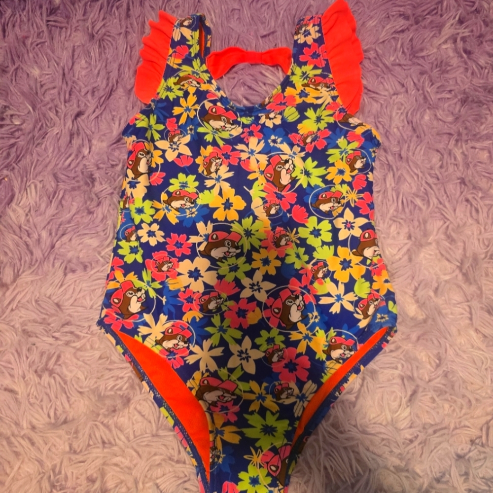 5t Bucees Swimsuit Girls Colorful Kids Swimwear